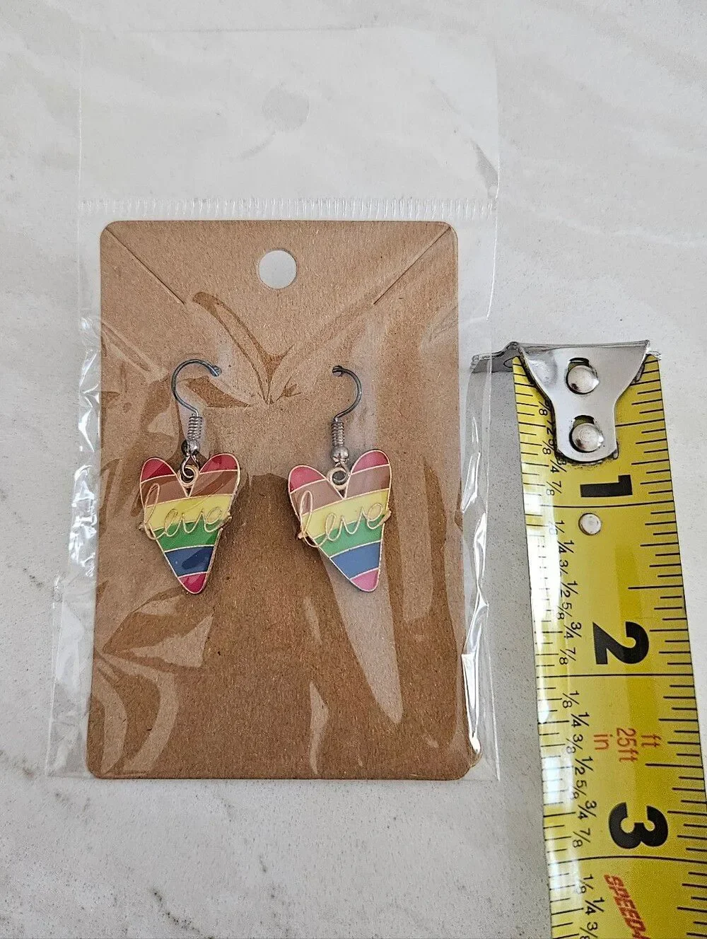 Rainbow Heart 'Love' Earrings